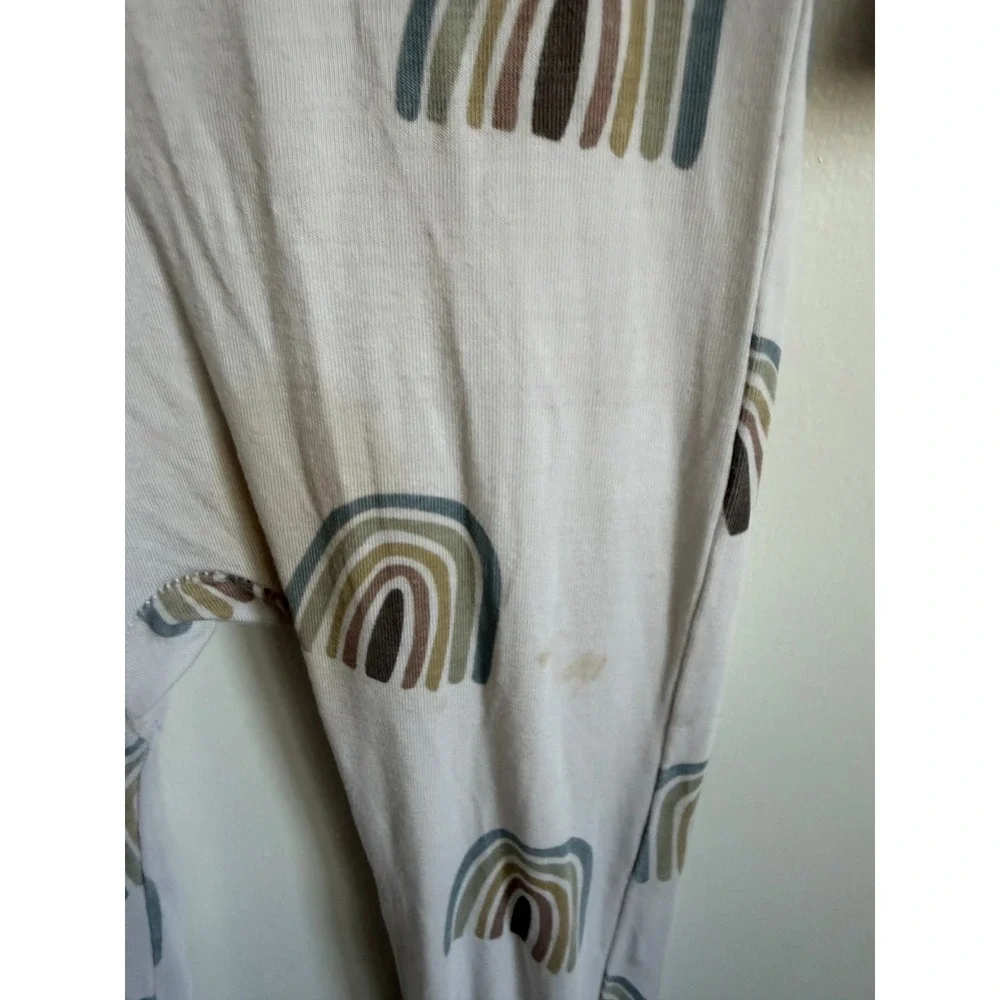 Kyte Baby Bamboo Zippered Footie Sleeper Neutral Rainbow Cream 6-12 Months